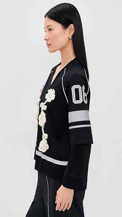 Ganni Women's Cycora Jersey Oversized Long Sleeve Top