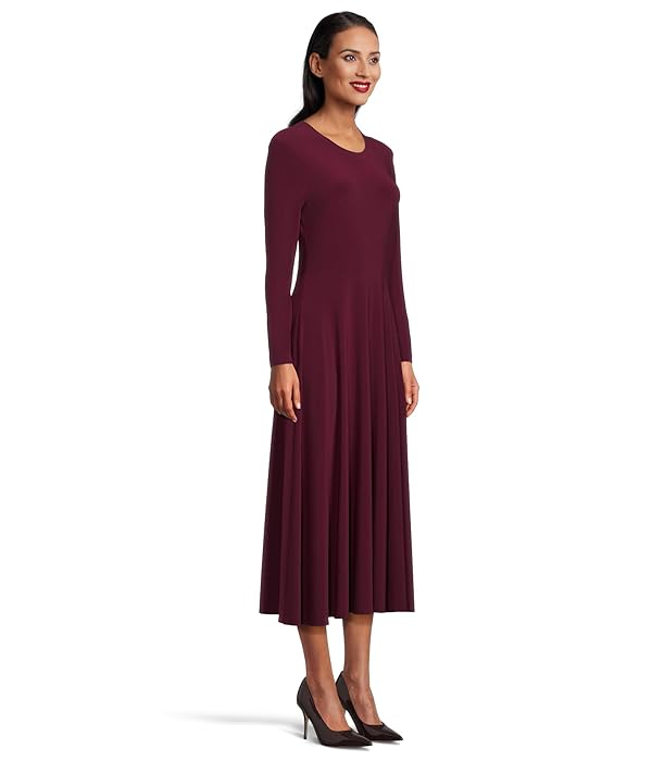 Norma Kamali Womens Long Sleeve Flared Dress