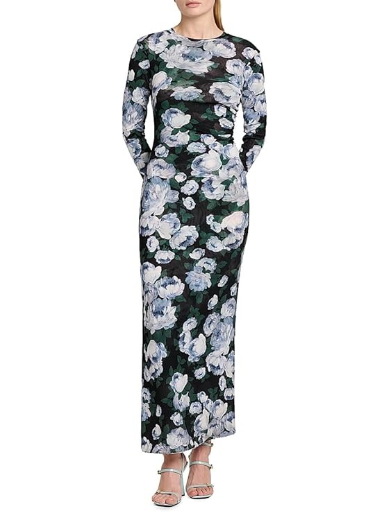 Bunch Of Roses Mesh Maxi Dress