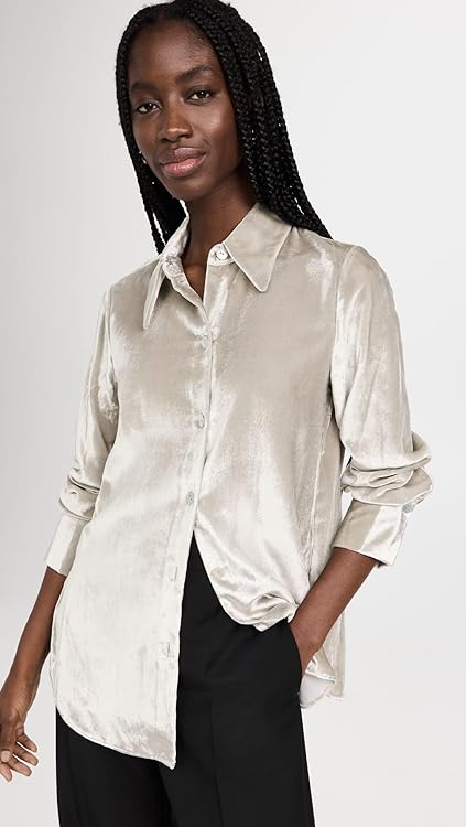 Vince Women's Shaped Collar Long Sleeve Blouse