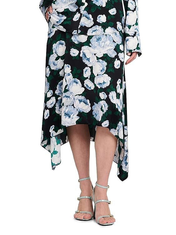 Bunch Of Roses Handkerchief Midi-Skirt