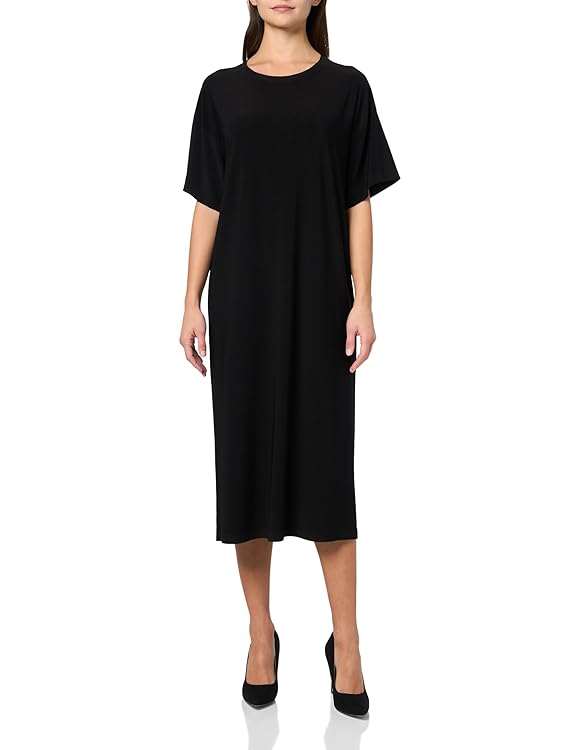 Norma Kamali Women's Short Sleeve Boxy Dress to Midcalf