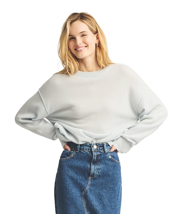 NAADAM Womens Lightweight Reversible Cashmere Crewneck Sweater