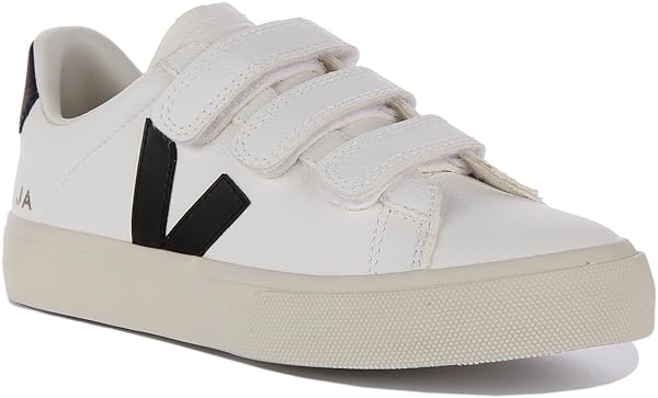 Veja Womens Recife Chromefree Leather White Black Trainers 8 US