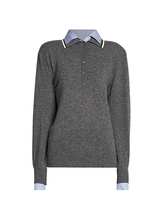 Mix Knit And Shirting Polo Shirt