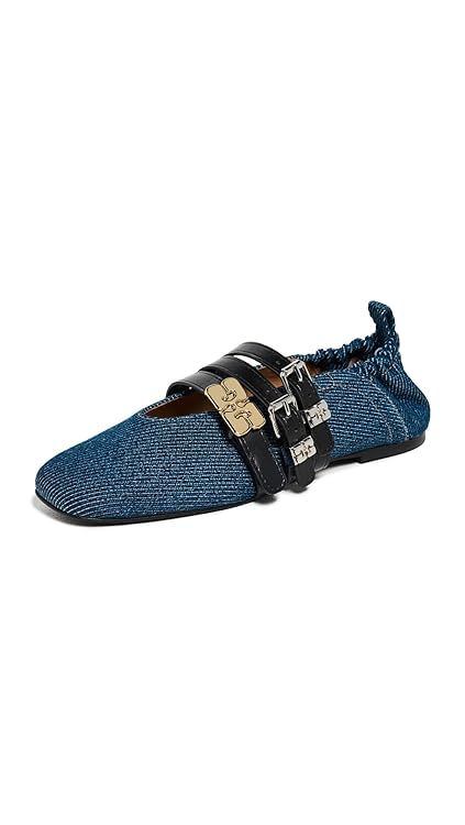 Ganni Women's Sue Denim Ballerina Flats