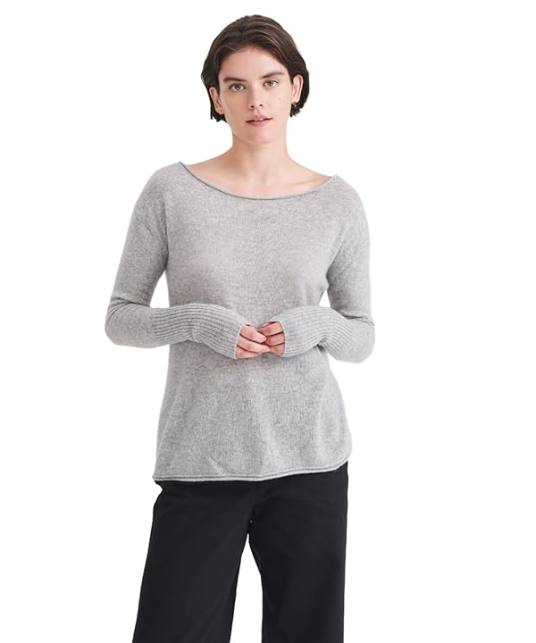 NAADAM Womens Cashmere Boatneck Sweater