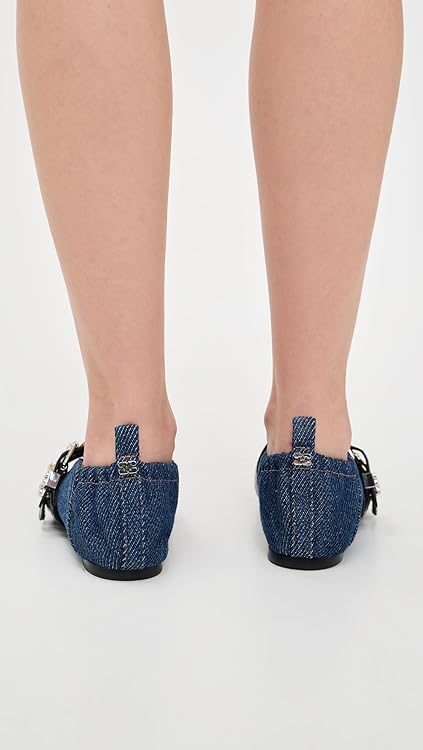 Ganni Women's Sue Denim Ballerina Flats