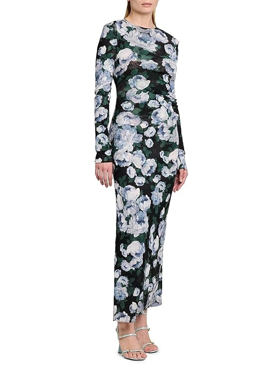 Bunch Of Roses Mesh Maxi Dress