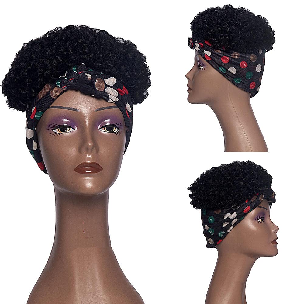 Black Short Hair Wigs For Human Short Hair with Headband Human Short Hair Half Wigs for Black Women,Human Half Wig Afro Short Wigs For Human Short Hair Clearance 150% Density Glueless Machine Mad