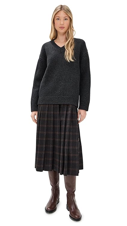 Sea Women's Monroe Wool Plaid Combo Sweater Dress