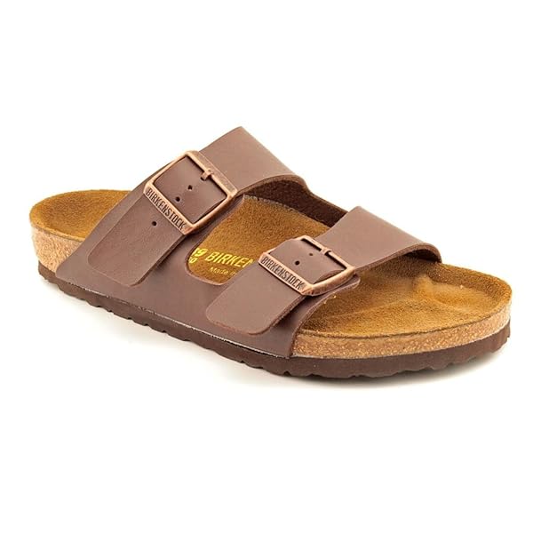 Birkenstock Women's Arizona Birko-Flo Dark Brown Birko-flor Sandals - 37R EU (US Women's 6-6.5)