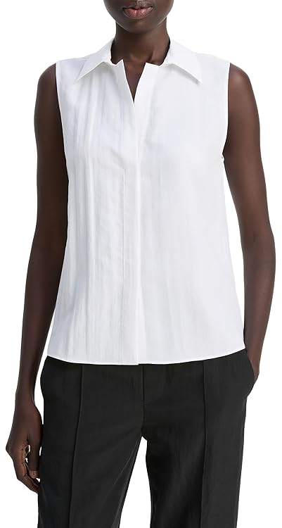Vince Women's Boxy Slvls Buttondown