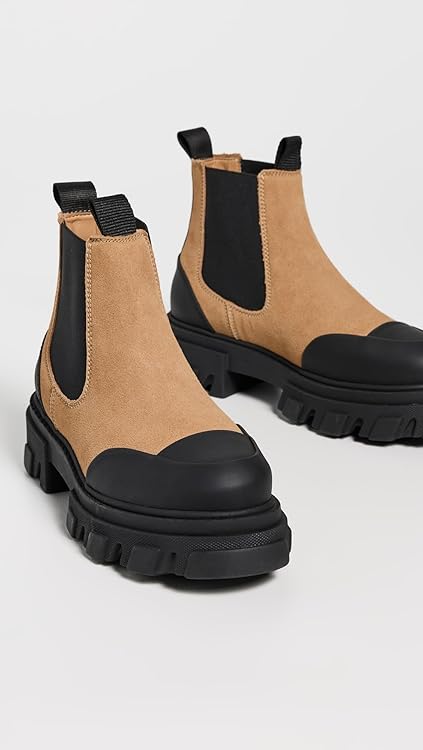Ganni Women's Cleated Low Chelsea Boots Suede