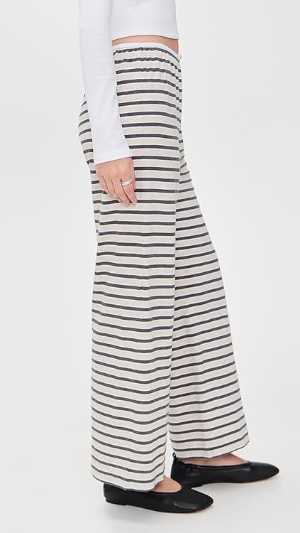 DONNI. Women's The Stripe Jersey Bow Simple Pants
