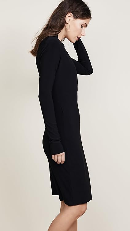 Norma Kamali Women's Long Sleeve Side Draped Dress