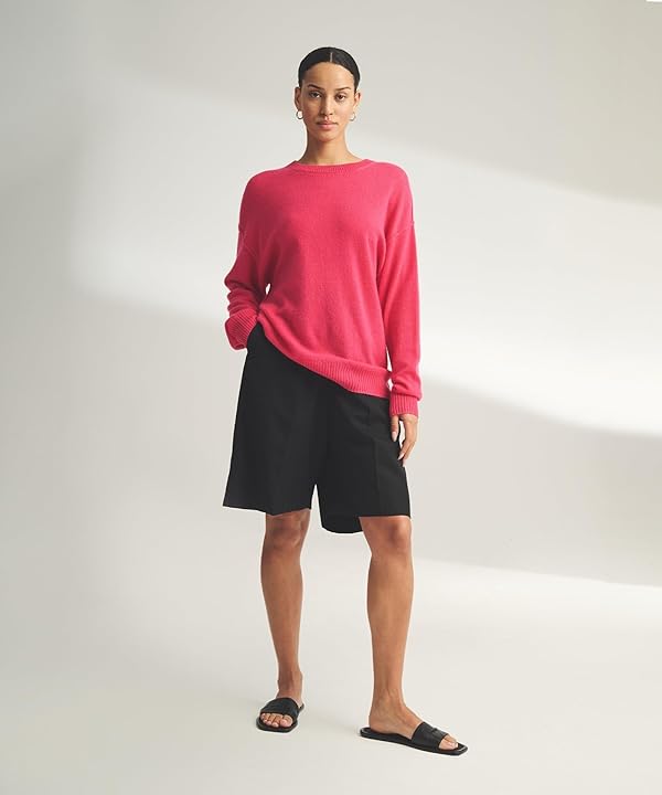 NAADAM Women's Lightweight Reversible Cashmere Crewneck Sweater