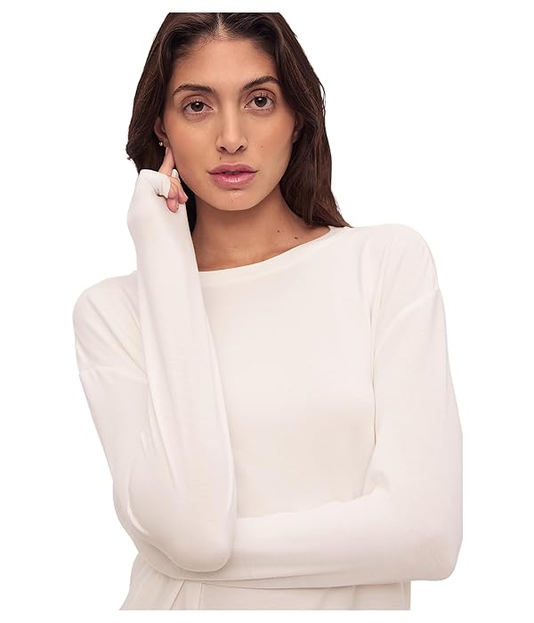 Eberjey Women's Gisele Modal Everyday Long Sleeve Tee Ivory Medium