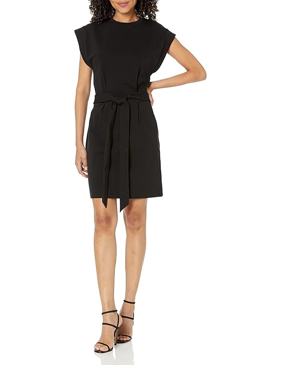 Vince Women's Short Sleeve Tie Waist Dress