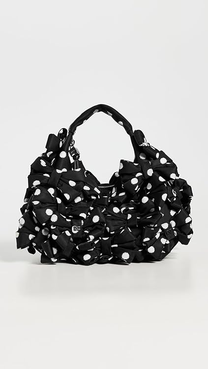 Ganni Women's Mini Multi Bow Satin Print Hobo Bag