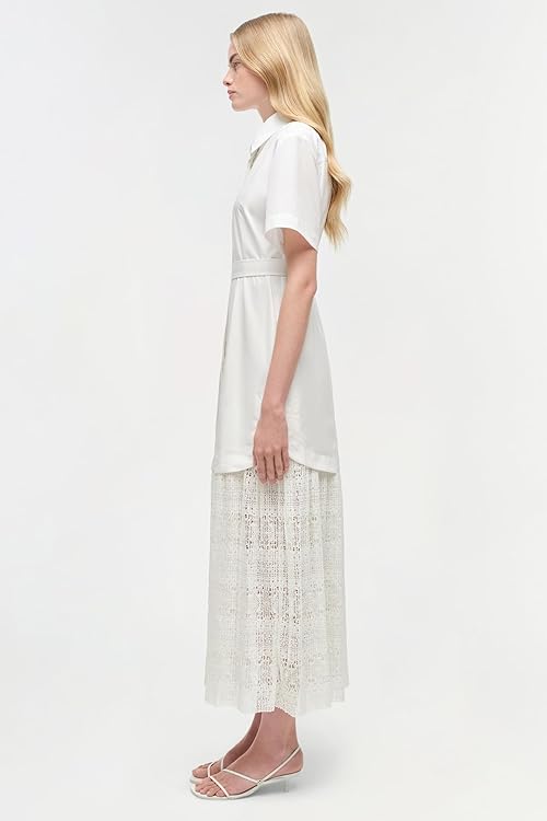 Jenner Lace Midi Shirt Dress