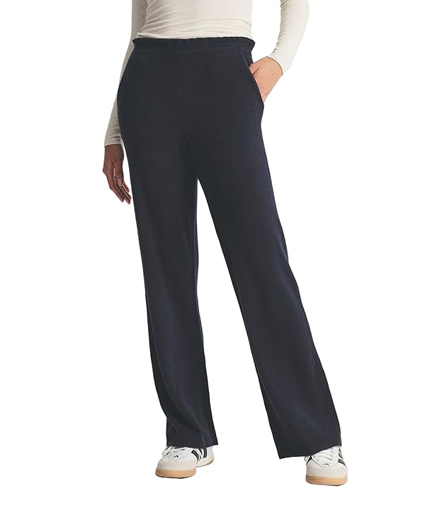 NAADAM Womens Signature Cashmere Paperbag Wide Leg Pants