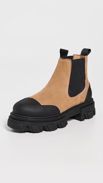 Ganni Women's Cleated Low Chelsea Boots Suede