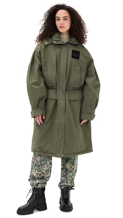 Ganni Women's Ripstop Tri-Layer Parka Coat