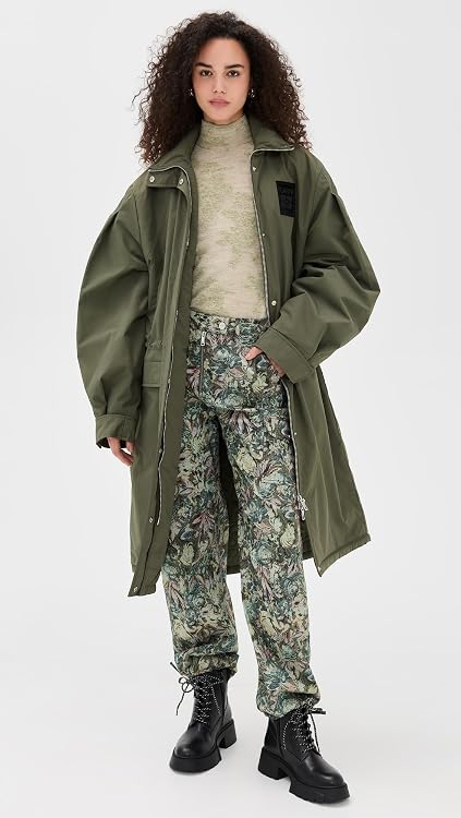 Ganni Women's Ripstop Tri-Layer Parka Coat
