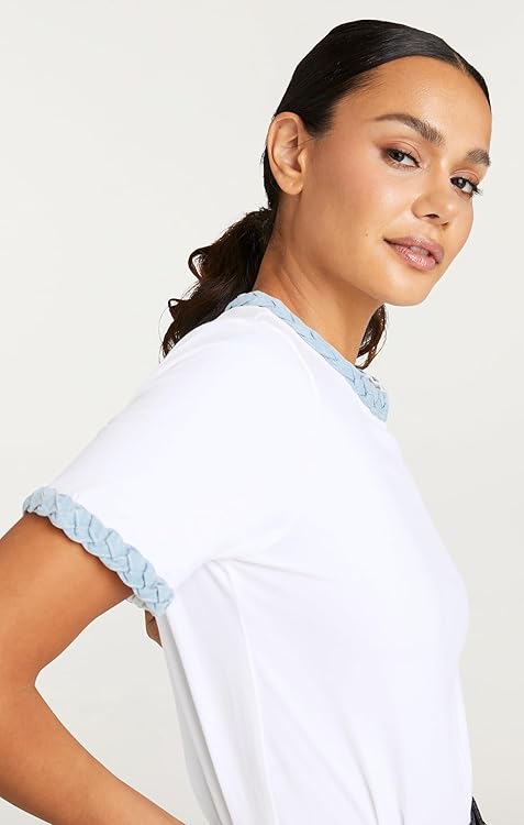 Cinq à Sept Women's Denim Braided Tee