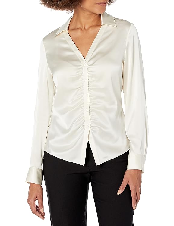 Theory Women's Ruched Button-Down Shirt