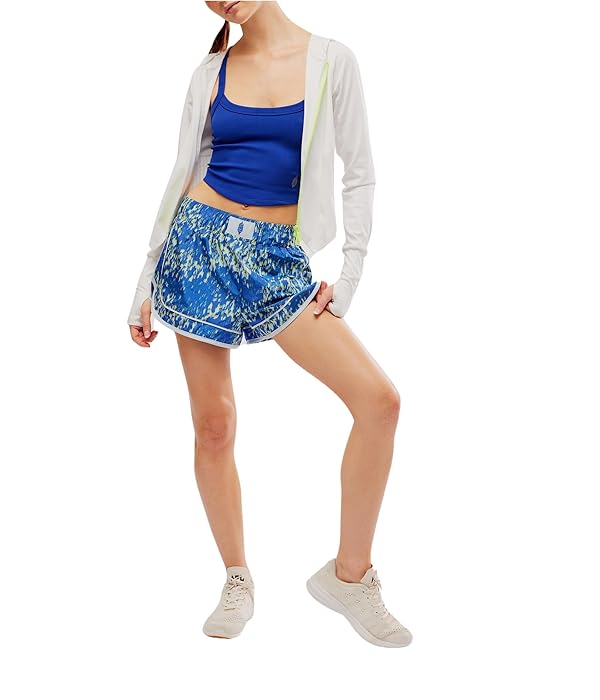 Free People Womens Varsity Blues Shorts Print