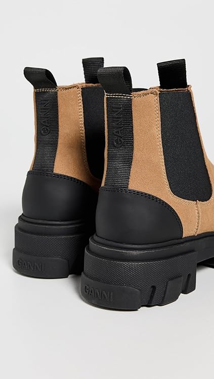 Ganni Women's Cleated Low Chelsea Boots Suede