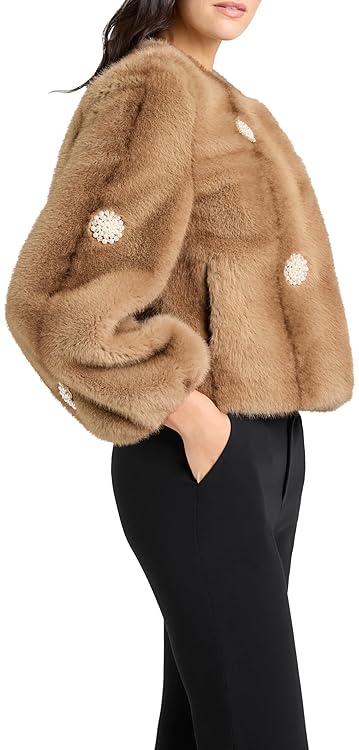 Cinq à Sept Women's Pearl Coral Bubbles Faux Mink Benson Coat