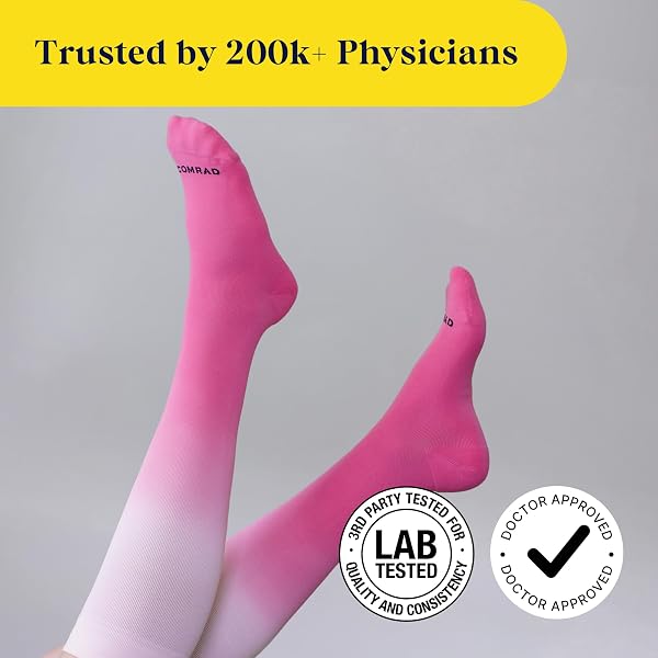 Nylon Knee High Socks - 15-20mmHg Graduated Compression Socks - Soft & Breathable Support Unisex Socks