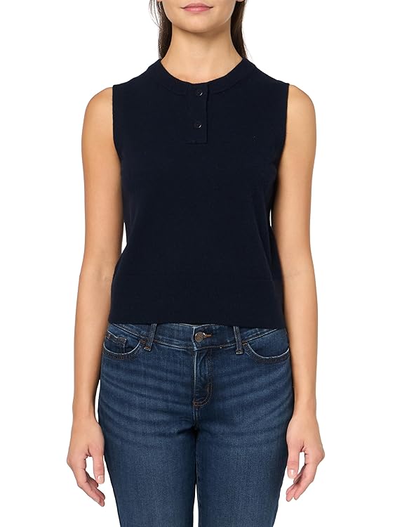 Vince Women's Henley Crew Nk Shell