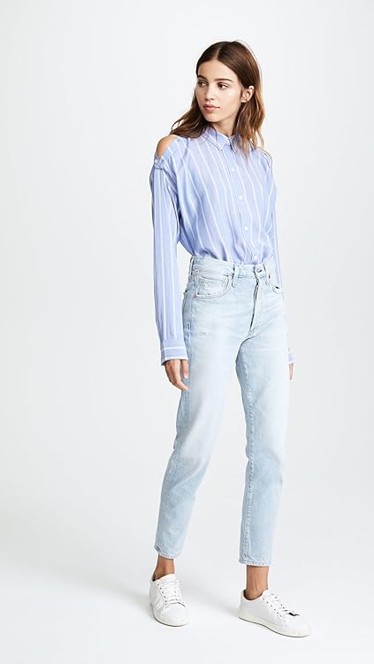 Rails Women's Josephine Button Down Shirt, White Stripe, Large
