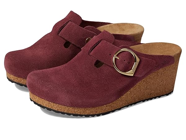 Birkenstock womens Fanny Wedge Clog - Suede