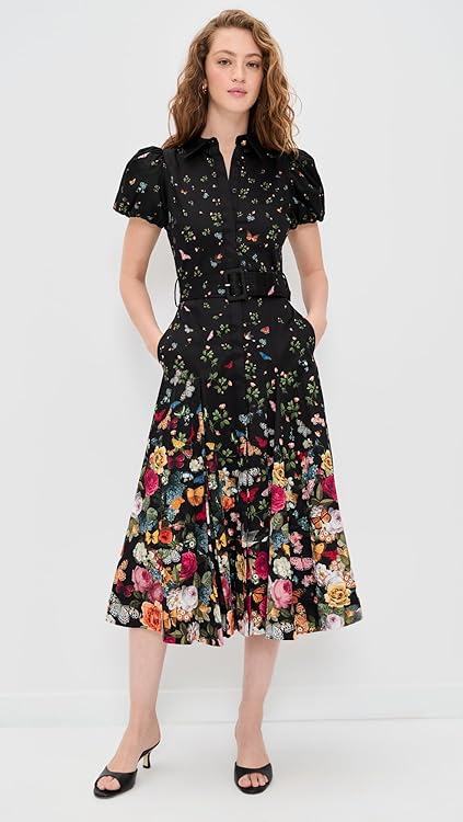 alice + olivia Women's Henrietta Midi Dress