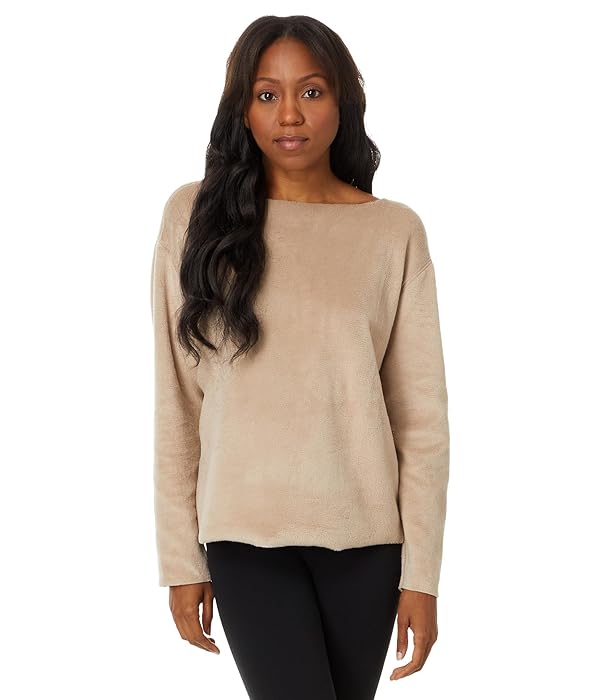 Eberjey Reversible Plush Raw Edge Pullover