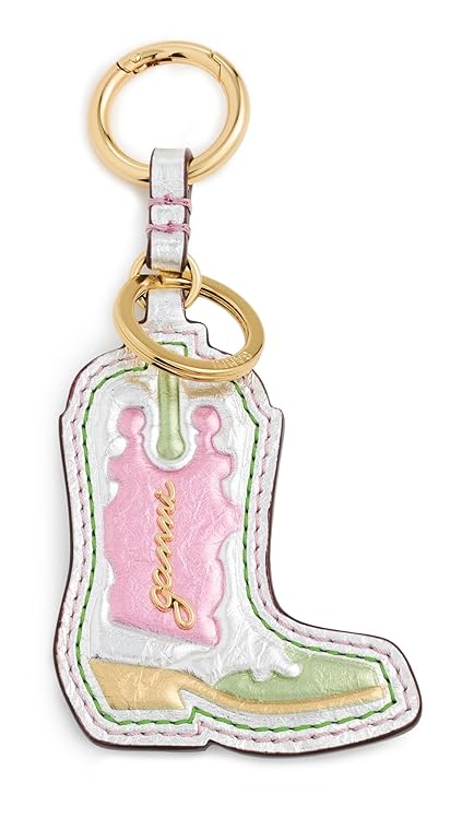 Ganni Women's Western Boot Key Ring Metallic