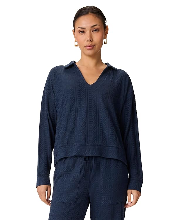 Splendid Women's Long Sleeve Snit Polo