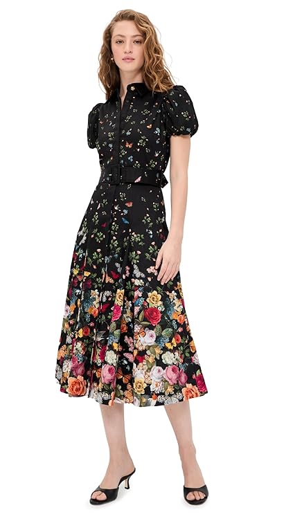 alice + olivia Women's Henrietta Midi Dress