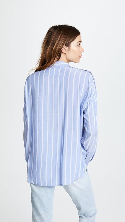 Rails Women's Josephine Button Down Shirt, White Stripe, Large