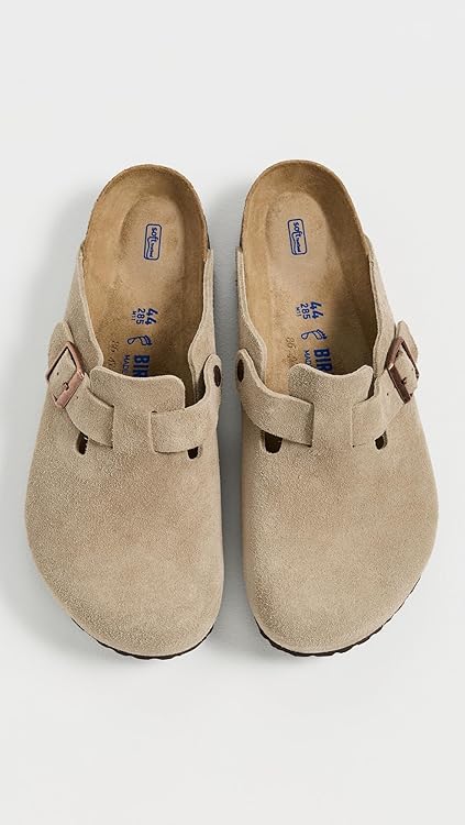 Taupe Suede Birkenstock WMNS Boston Soft Footbed