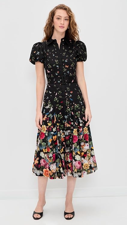 alice + olivia Women's Henrietta Midi Dress