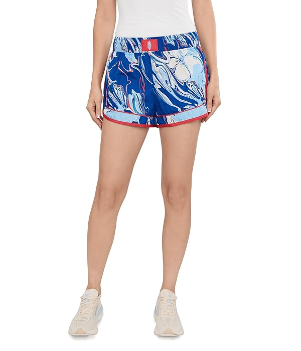 Free People Womens Varsity Blues Shorts Print