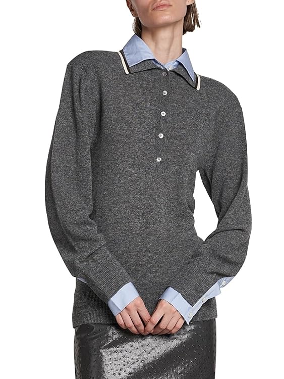 Mix Knit And Shirting Polo Shirt