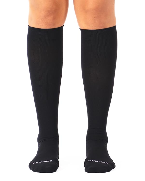 Comrad Nylon Knee High Socks - 20-30mmHg Firm Compression Socks - Soft & Breathable Support Socks