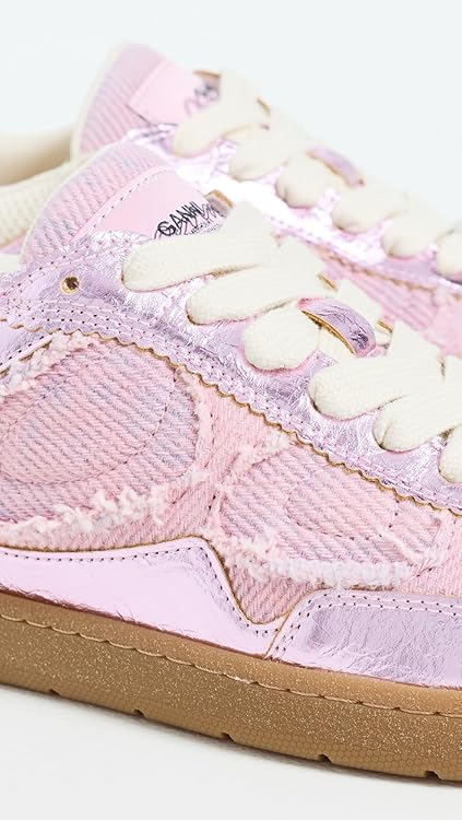 Ganni Women's 08 Crinkle Metallic Sneakers